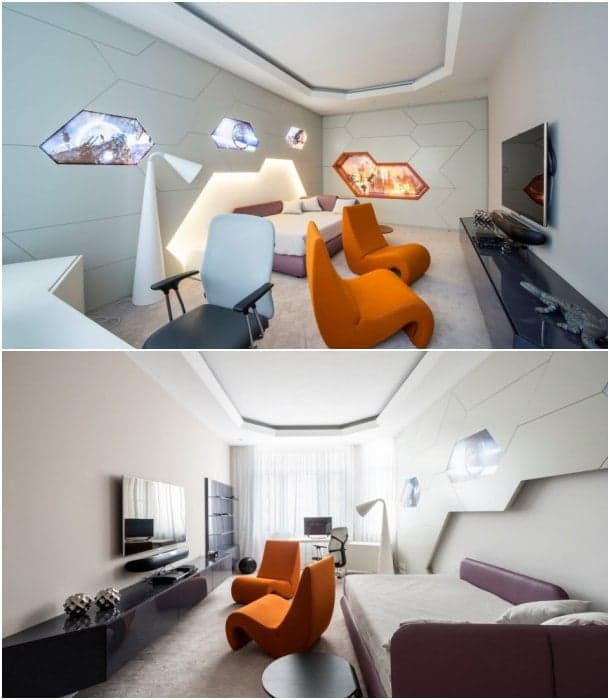 dormitorio futurista Geometrix Design