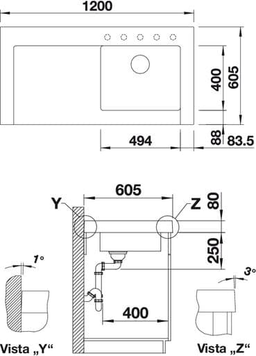 modex-fregadero-silgranit-dimensiones