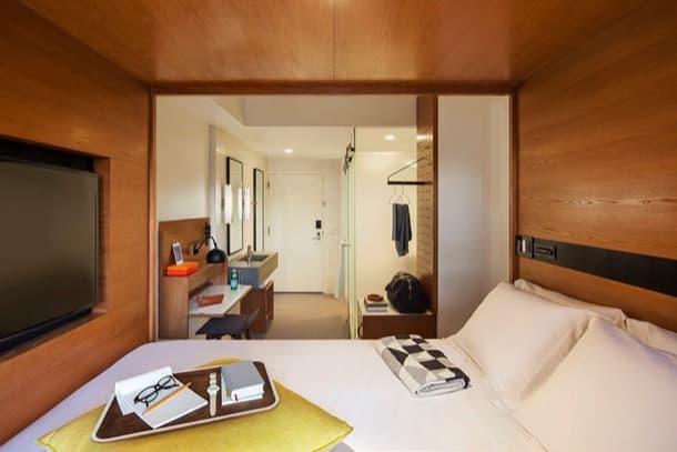 ideas para dormitorio pequeño hotel Arlo