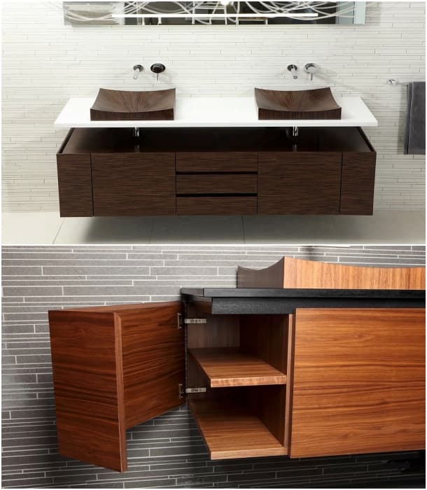 muebles baño lavabo de chapa de madera