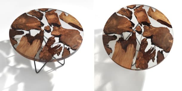 Earth mesa de resina y madera