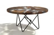 EARTH: mesa con tablero de madera y resina transparente