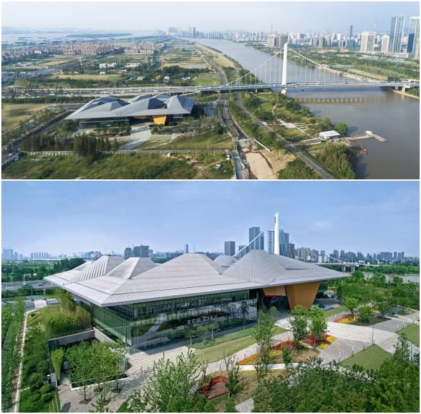 vistas aéreas Centro de Exposiciones de Nankín
