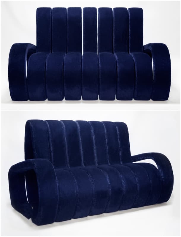 sofá Velvet tapizado en terciopelo