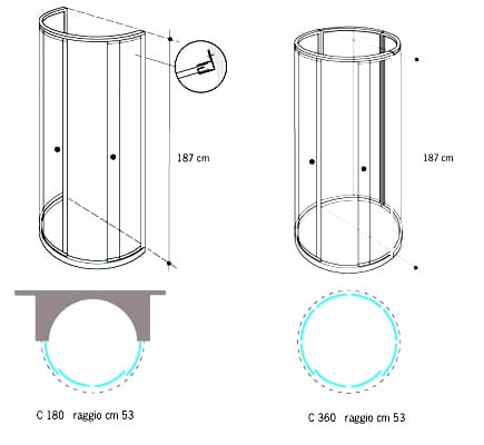 dimensiones cabina Circolo - Bianchi Fontana