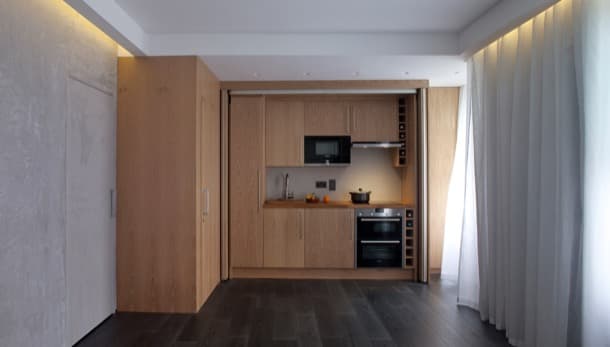 moderno micro apartamento - mueble cocina