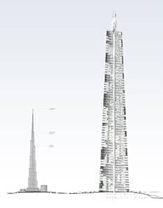rascacielos Launchspire vs Burj Khalifa