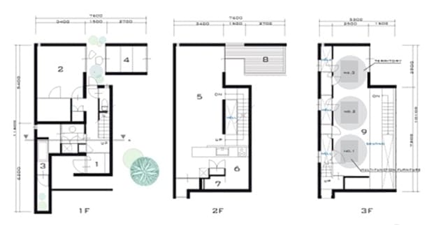 planos de planta de la House for Three Children