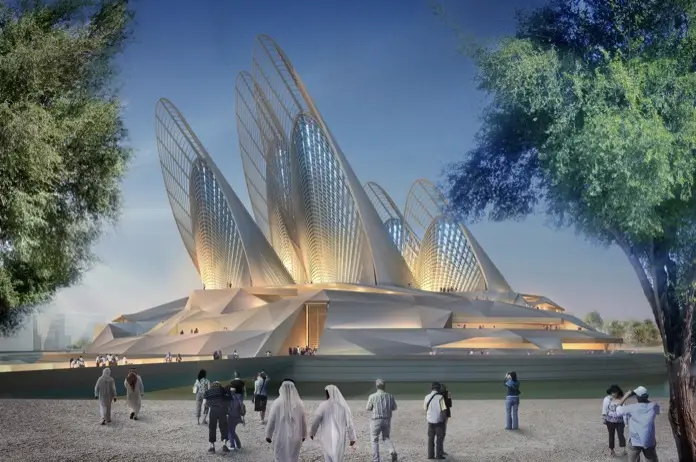 museo con chimeneas termicas en Abu Dhabi
